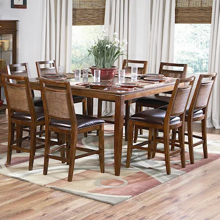 9 Piece Gathering Table & Counter Stools Set